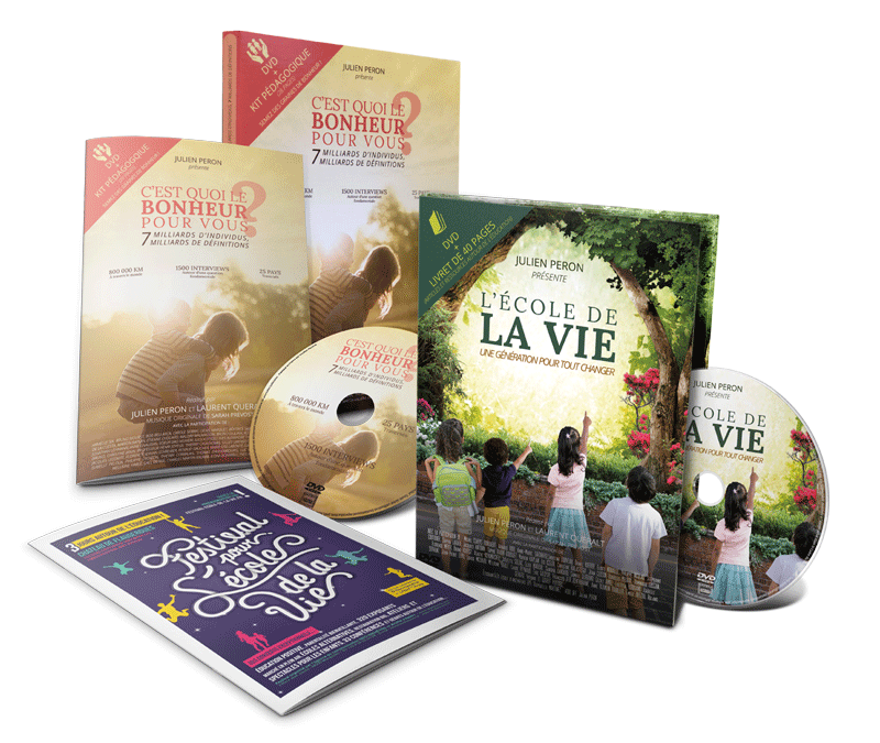 Profitez du pack 2 DVD: Le film « C’est quoi le bonheur pour vous? » et « L’école de la vie, une génération pour tout changer »