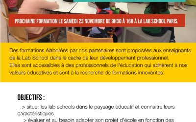 Formation – Créer une école alternative sur le modèle des lab schools